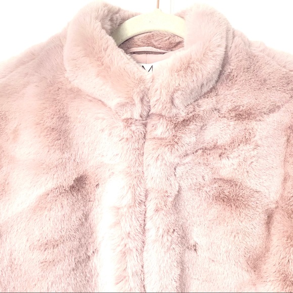 NEW Magaschoni Lilac Light Pink Super Soft Faux Fur Teddy Short Jacket Coat M - Picture 4 of 9